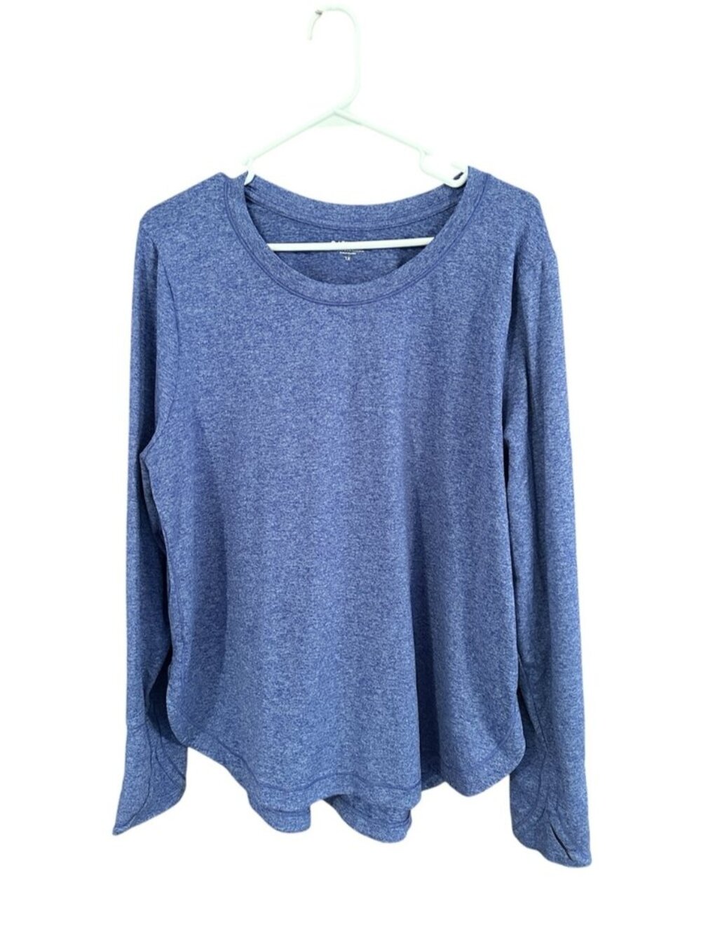 Long Sleeve Active Top 1X Thumbholes Side Slits